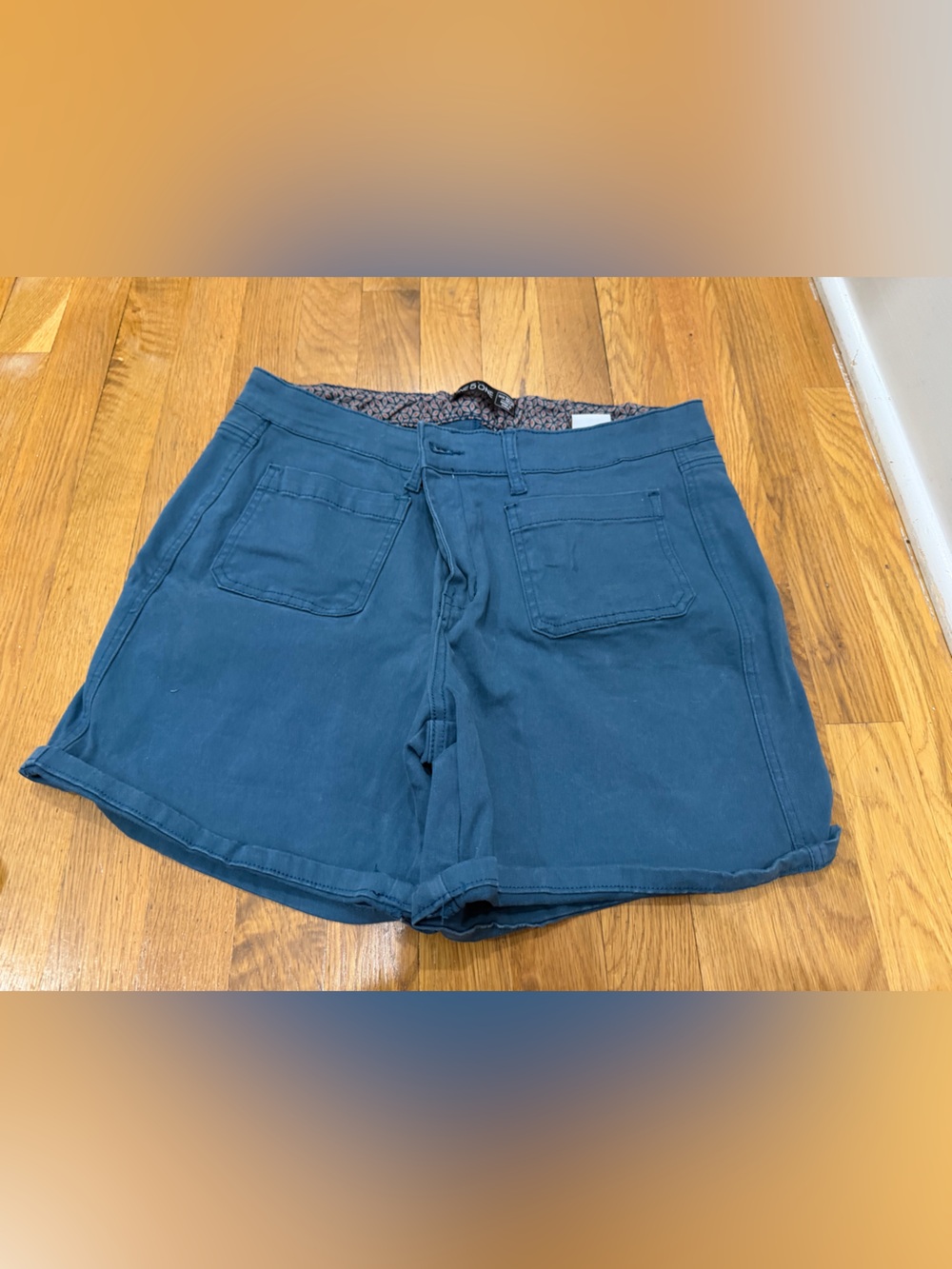 one 5 one Women's Dark Teal Casual High-Rise Shorts